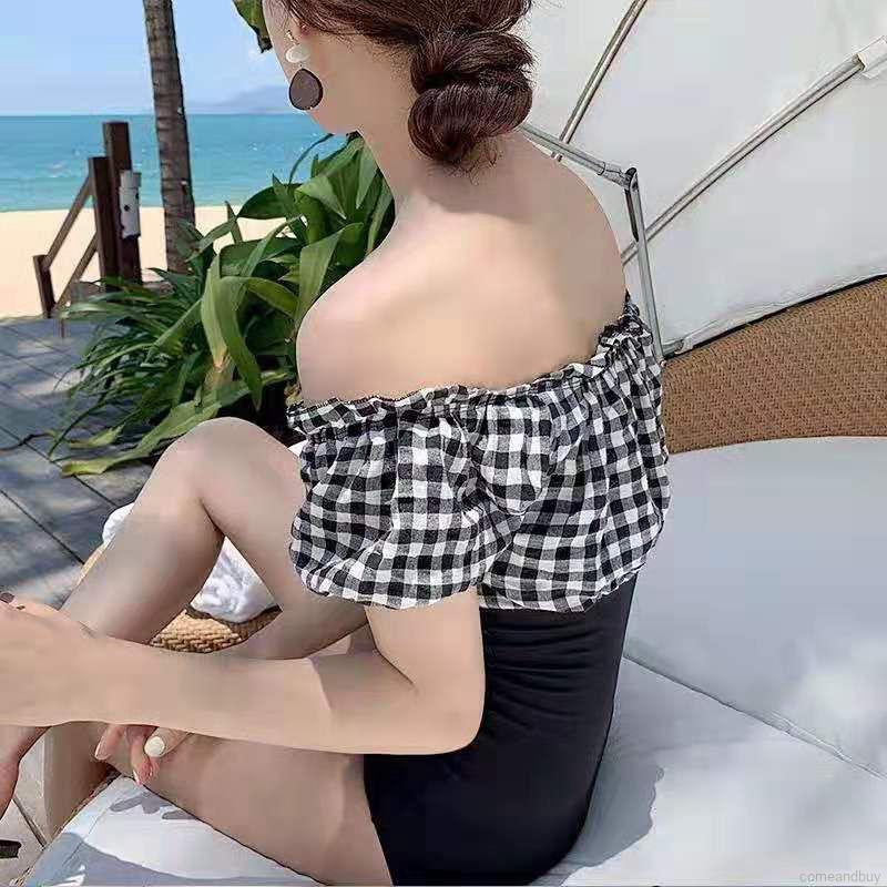 Bộ đồ bơi 1 mảnh họa tiết ca rô thích hợp cho cỡ ngực 32/70ABC-36/80ABC | BigBuy360 - bigbuy360.vn