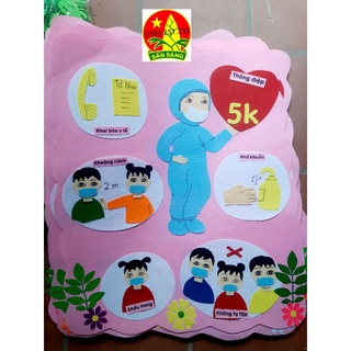 Thông điệp 5k của mầm non khổ lớn 90×70cm băng vải dạ