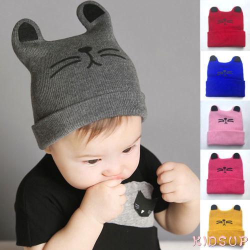 Mũ len thiết kế tai thú giữ ấm thời trang mùa đông cho bé