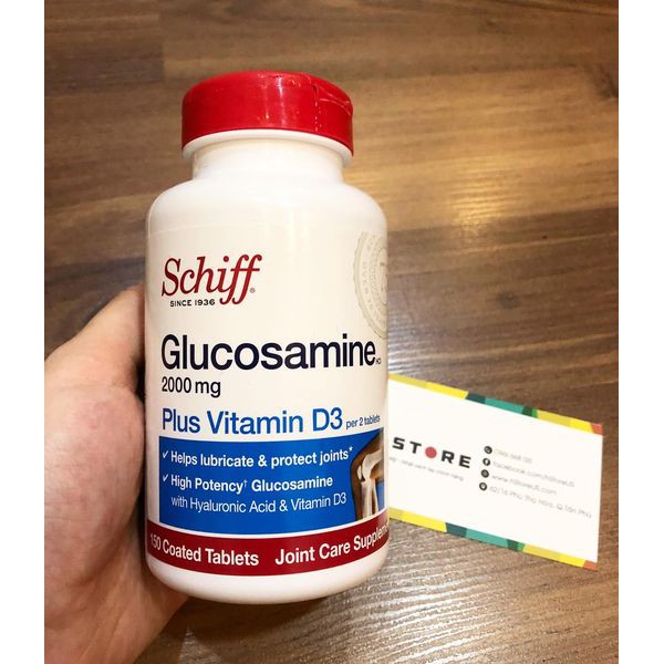 Schiff Glucosamine 2000mg Plus Vitamin D3 150Viên hỗ trợ Xương Khớp của Mỹ