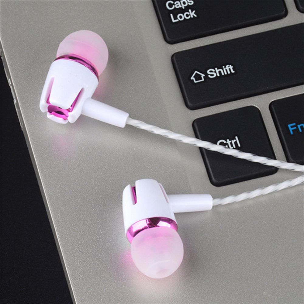 Tai nghe nhét tai Hifi có dây dạ quang nhiều màu thông dụng cho điện thoại