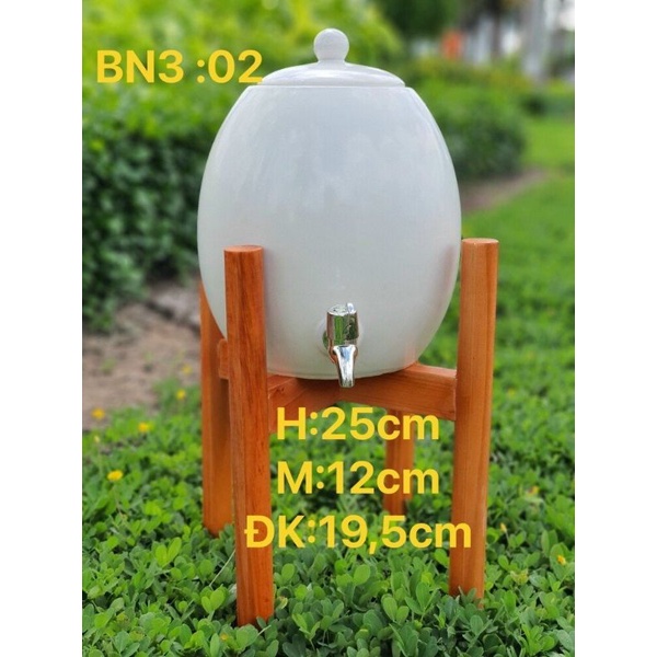 Bình đựng nước 3 lít - Hàng sứ Bát tràng