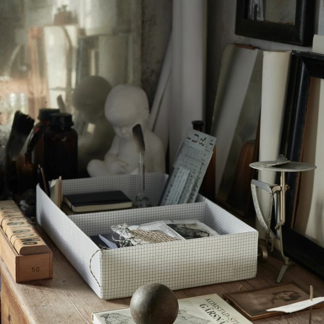 Hộp đựng đồ IKEA STUK caro 51x34x10 cm