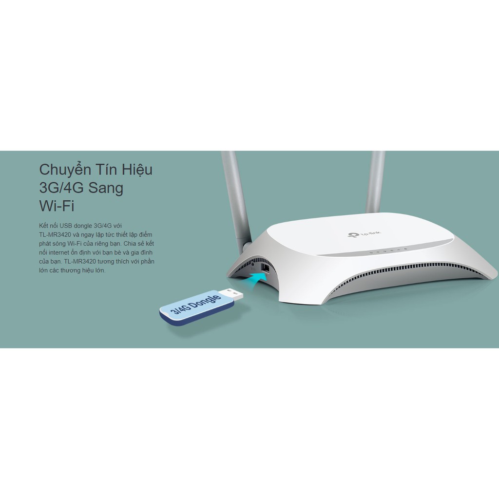 Bộ Phát TPLINK  Wi-Fi Chuẩn N 3G/4G TL-MR3420