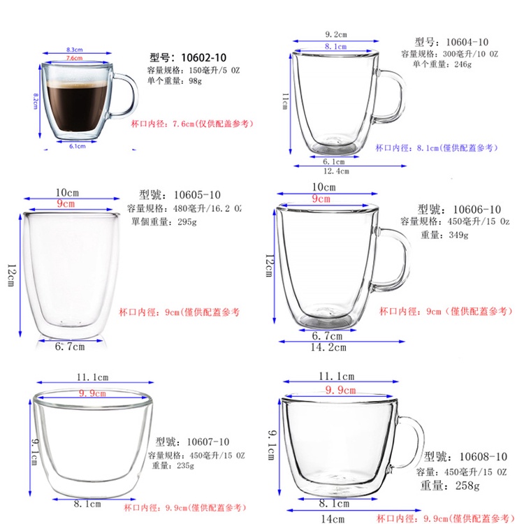 Cốc Thủy Tinh Bodum Hai Lớp An Toàn Có Thể Sử Dụng Trong Lò Vi Sóng Cho Cappuccino Latte Espresso Coffee hot&cold safe