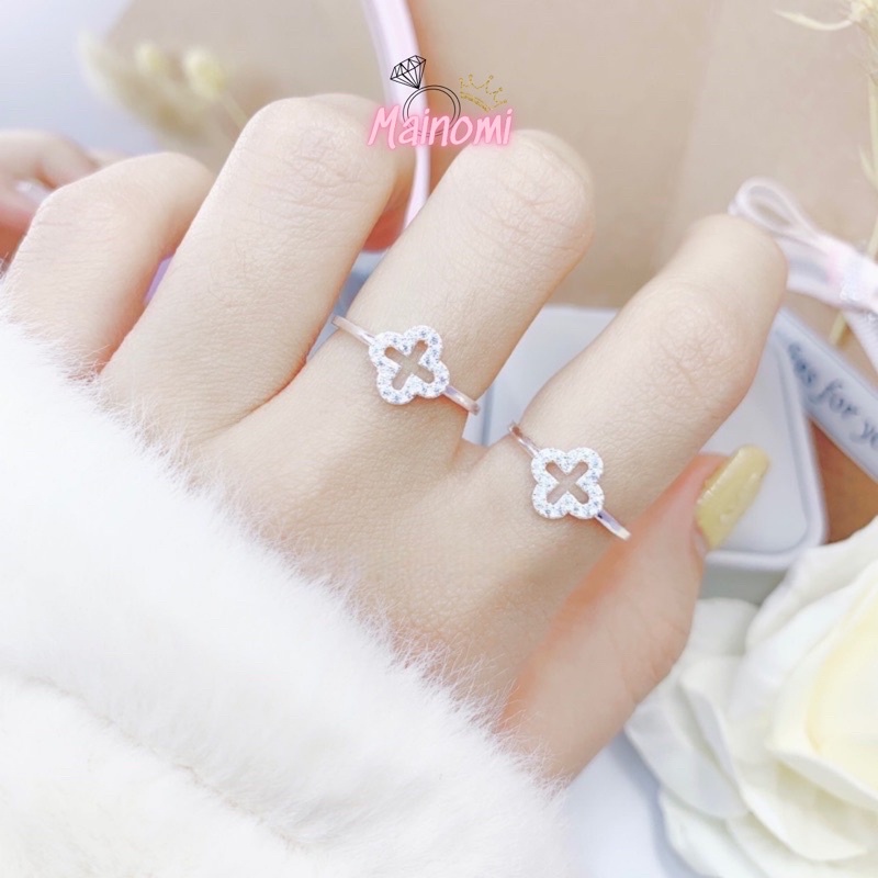 Nhẫn bạc hoa 4 Lá xinh xắn nhẹ nhàng cho nữ, tinh tế hài hoà Mainomi Shop Bạc Xinh