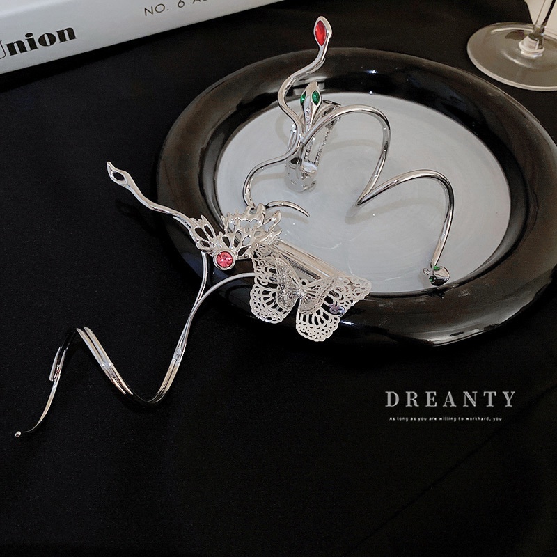 Kẹp Tóc Hình Bướm Đính Đá Độc Đáo Bằng Kim Loại