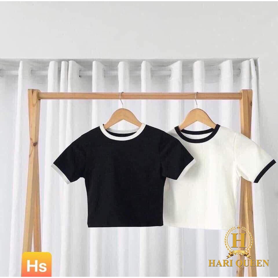 Áo croptop bozip cổ viền HSU0320