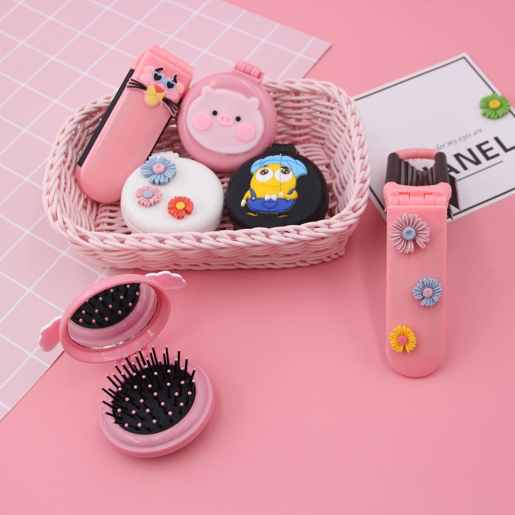 🌷 Lược Chải Tóc Gấp Gọn 2IN1 Bỏ Túi Tiện Lợi Cho Bạn Gái 🌷