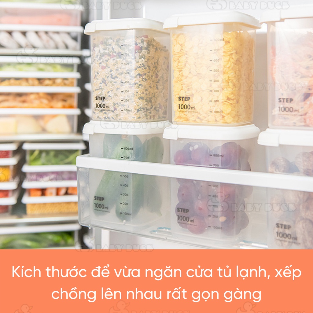 Hộp nhựa pp các size đựng thức ăn, ngũ cốc nhà bếp, hộp nhựa đựng đa năng, hộp trữ thức ăn