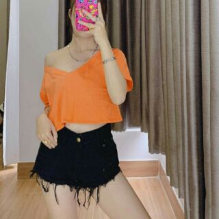 Áo croptop cổ tim siêu hot đủ màu