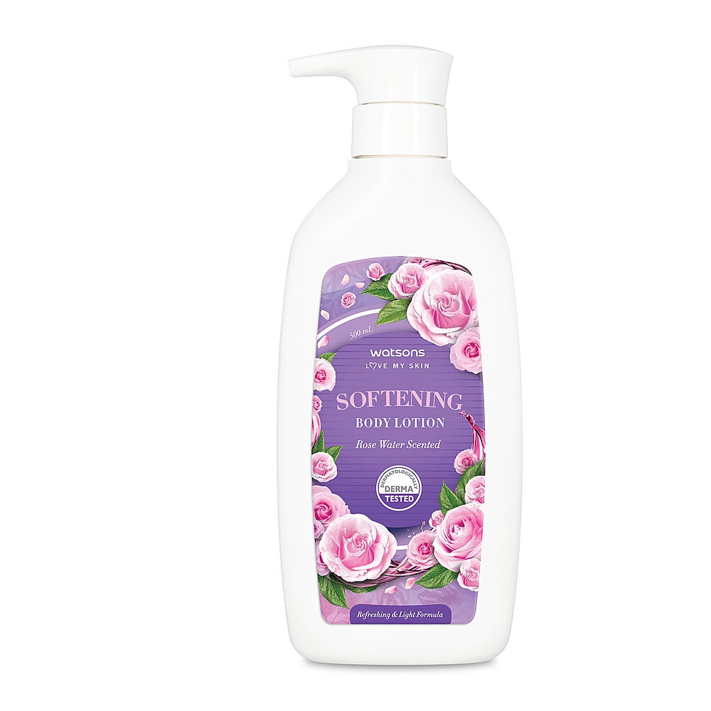 Sữa Dưỡng Thể Watsons Softening Rose Hương Hoa Hồng Giúp Làn Da Mịn Màng 500ml