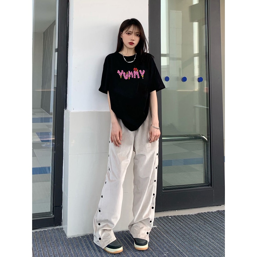Áo phông drew nữ form rộng tay lỡ unisex, áo thun drew nữ form rộng tay lỡ unisex cotton AT137 Miucho in logo