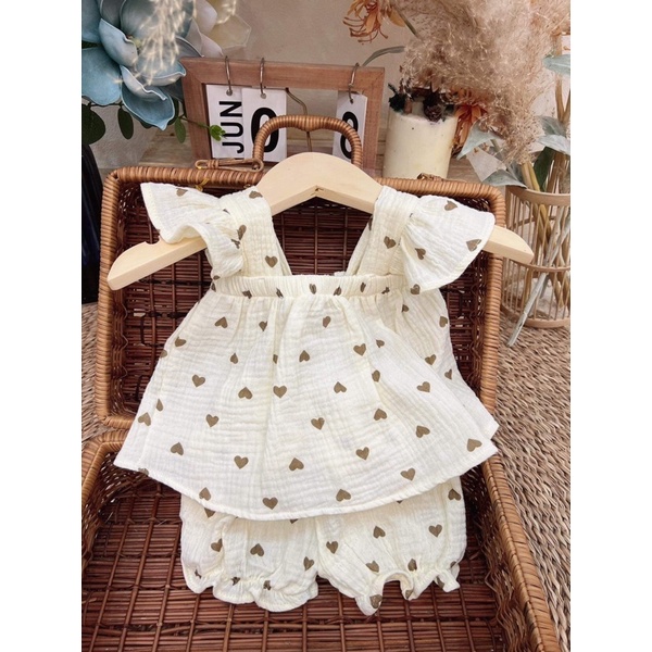 Set cộc hè cánh tiên họa tiết siêu xinh cho bé 5-15kg TNB