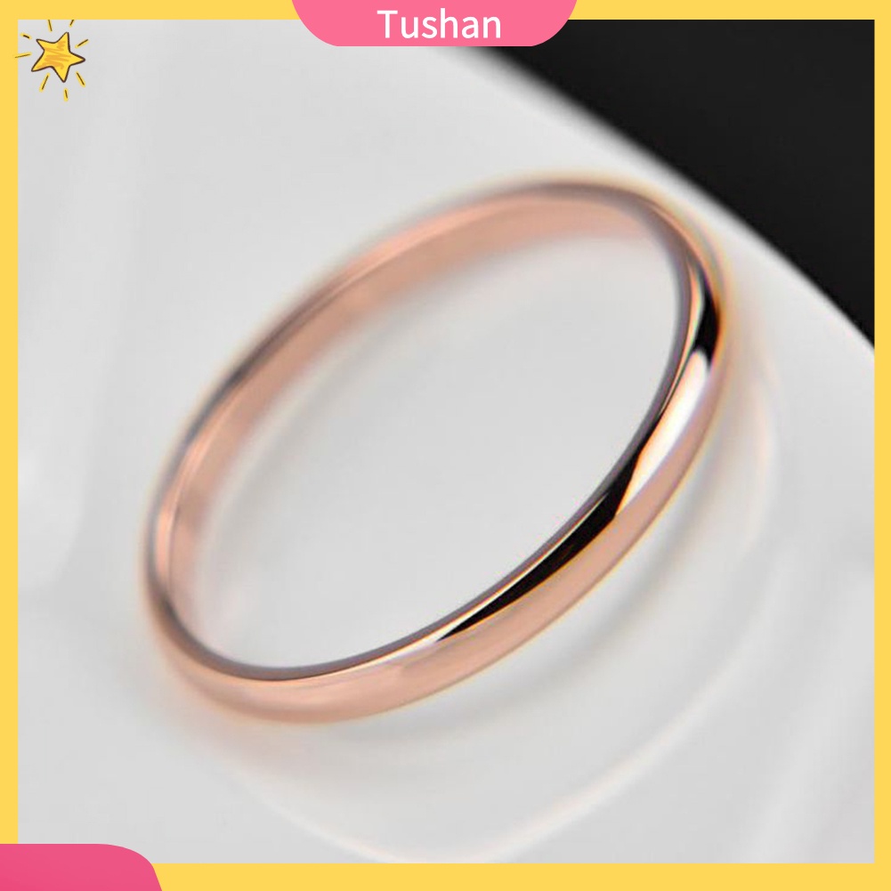 Nhẫn thép titan bóng đơn giản thời trang cho nữ