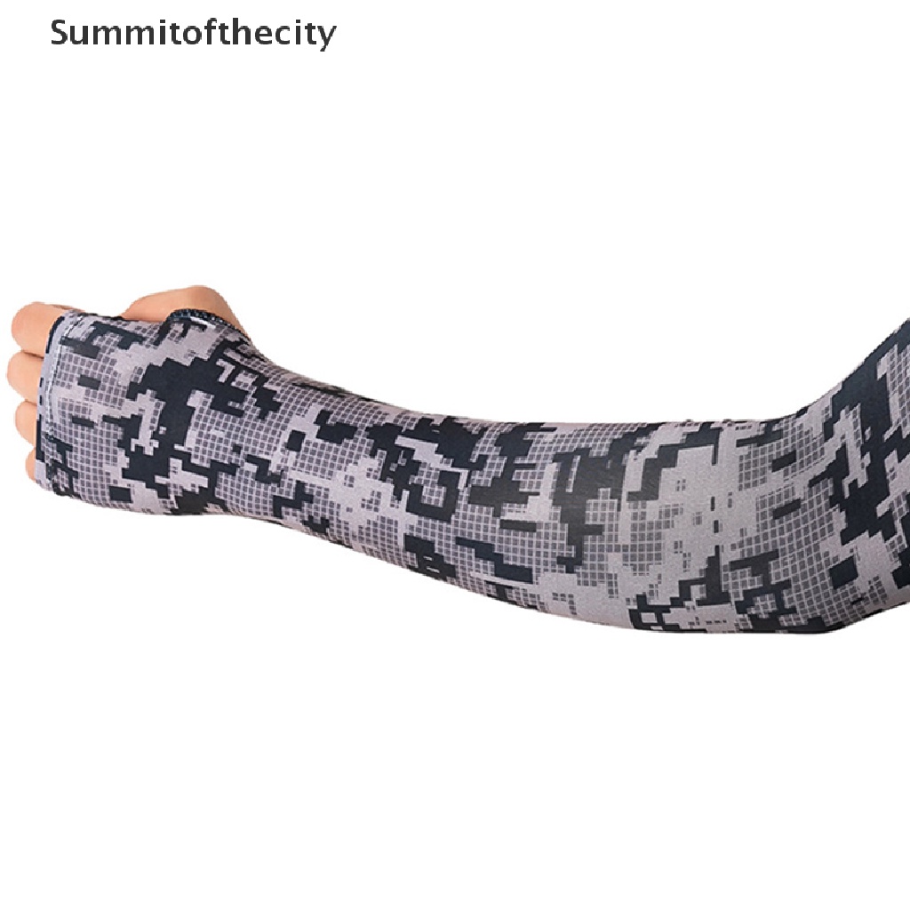 Găng Cánh Tay Chống Tia UV Bằng Lụa Lạnh Họa Tiết Rằn Ri