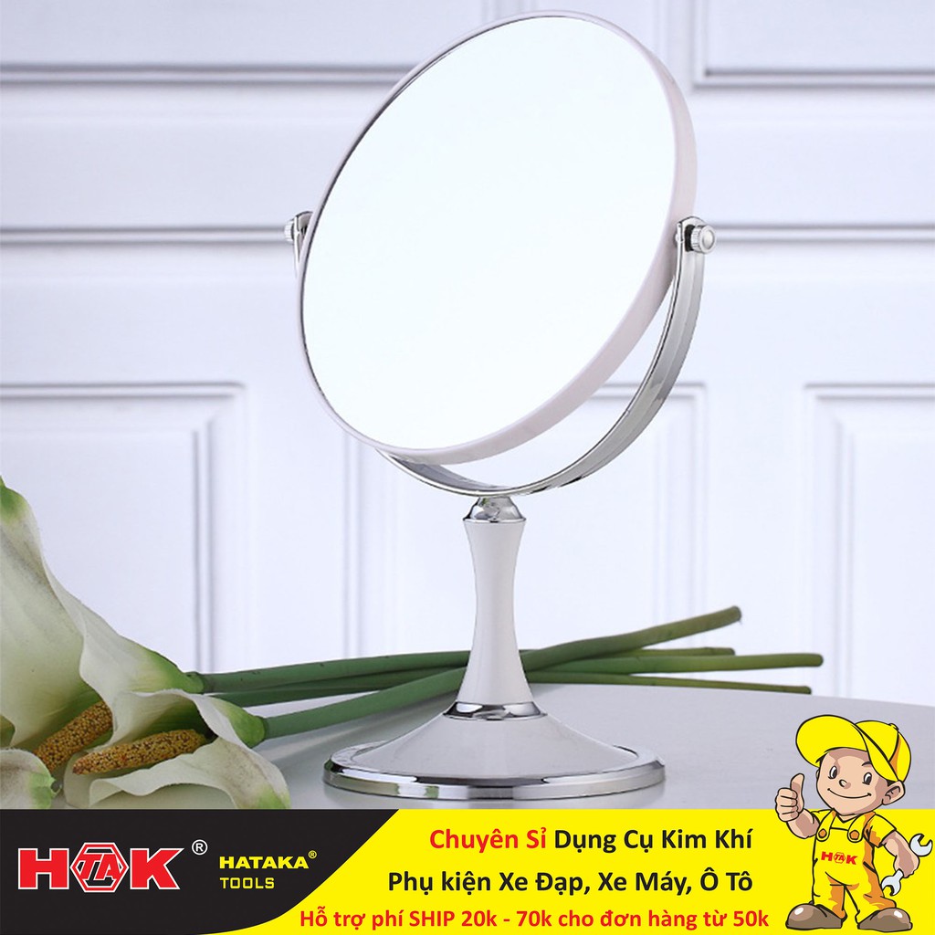 Gương Cao Cấp 2 Mặt Xoay 360 Độ Size Lớn Cao ~30cm