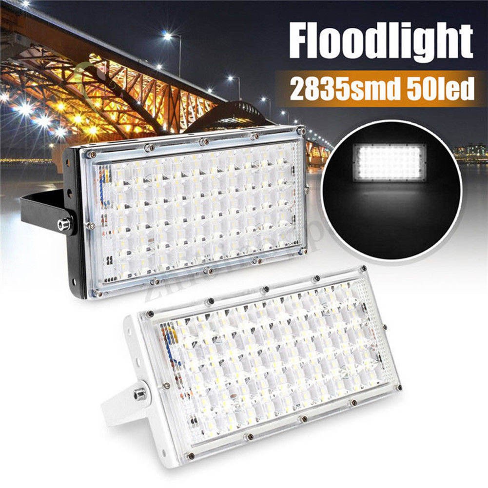 Đèn LED 50W chống nước bền bỉ dùng làm đèn chiếu sân vườn/cắm trại/sân đá banh