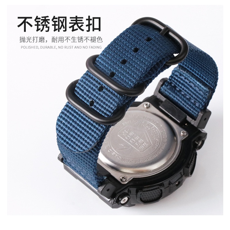 Phù Hợp Dây Đeo Đồng Hồ Thể Thao Vải Canvas Nylon Khóa Ba Vòng Dành Cho Casio G-SHOCK GA-110 DW5600