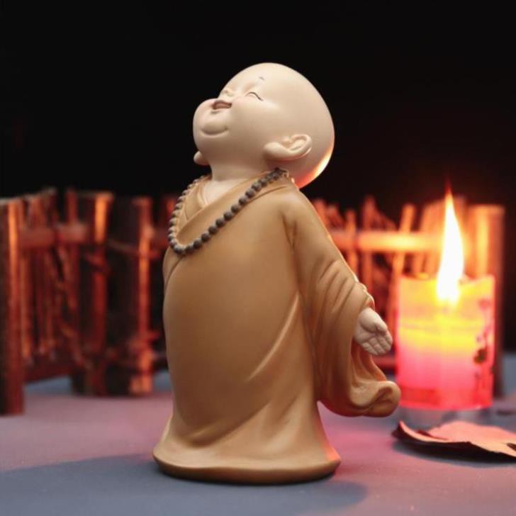 Tượng Chú Tiểu Yêu Đời Size Vừa Đáng Yêu 12CM