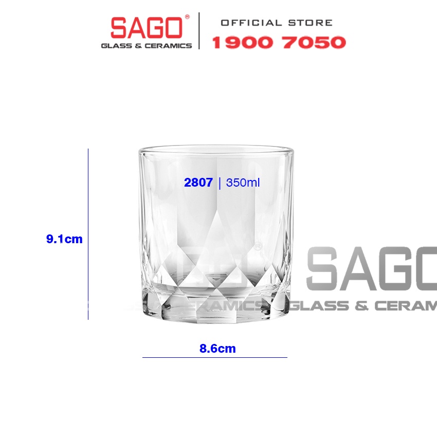 Ly Thủy Tinh Ocean Connexion Double Rock 350ml | Nhập Khẩu Thái Lan