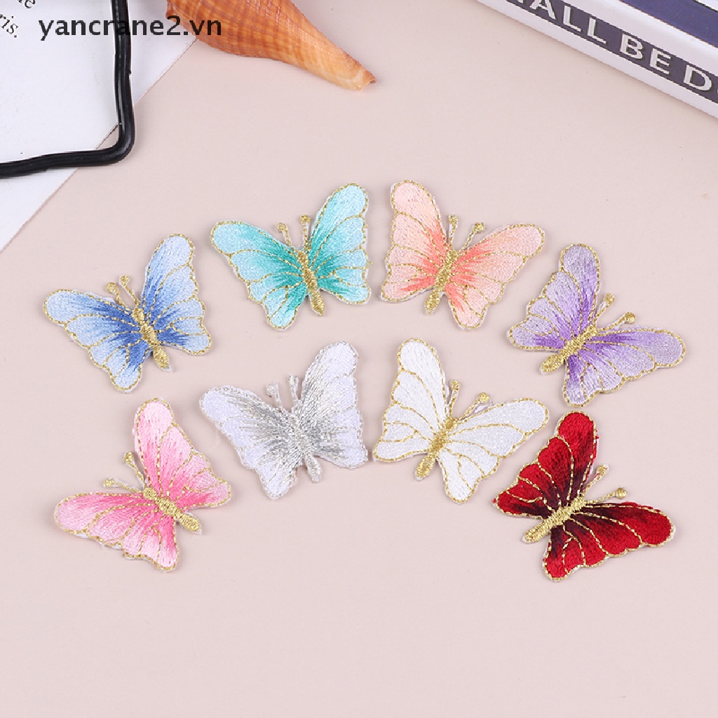 Bộ 5 Sticker Ủi Thêu Hình Bươm Bướm