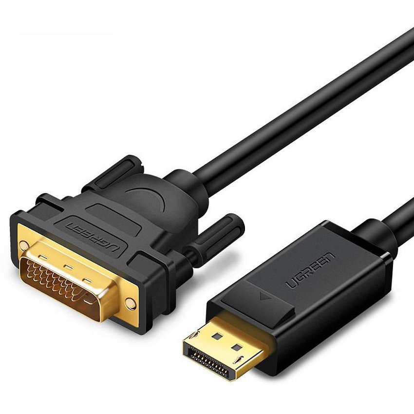 [Mã ELHACE giảm 4% đơn 300K] Cáp Chuyển Displayport to DVI 24+1 Cao Cấp Chính Hãng Ugreen 10221 10243 DP103 màu đen