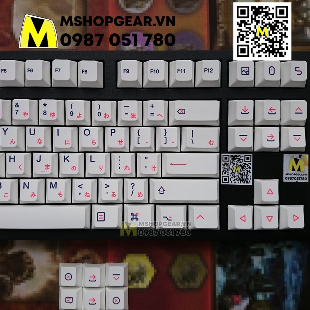 Bộ nút nhựa thay thế bàn phím cơ - Keycap Macos icon mod thick pbt dye-sub cherry profile 129 keys lắp được nhiều layout