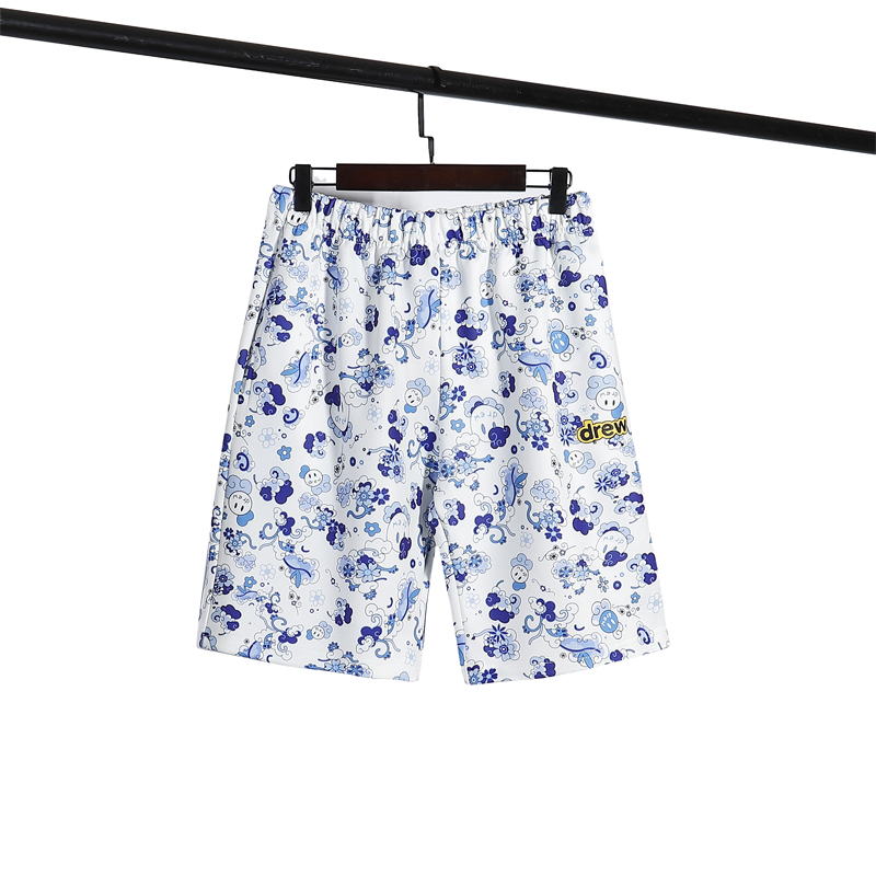 ❤ [Ready Stock] ❤ Dre&w House Justin Bieber Blue and white porcelain leisure Shorts Unisex