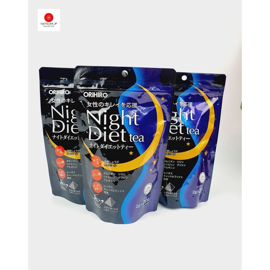 Trà giảm cân đẹp da ban đêm Orihiro Night Diet Tea Nhật Bản loại 20 gói