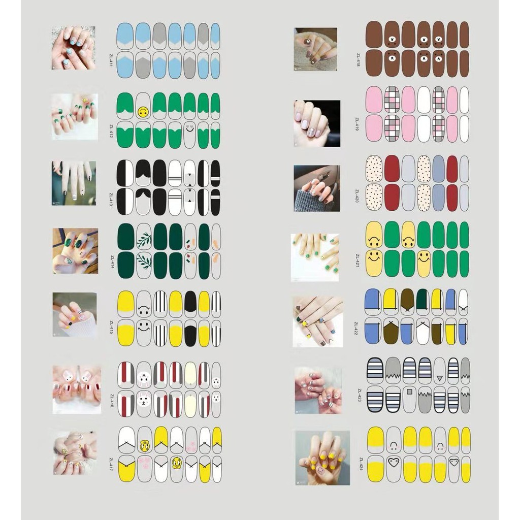 Miếng dán móng tay làm đẹp thời trang chống thấm nước kèm túi đựng