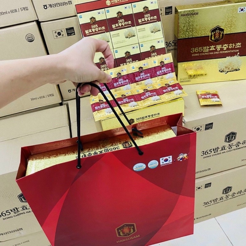 [HÀNG MỚI VỀ ] Đông Trùng Hạ Thảo 365 Hộp 60 gói Cao Cấp Hàn Quốc