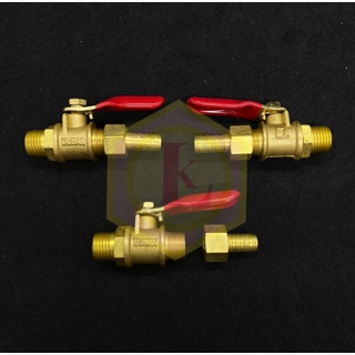[Van Khoá Bi] - Van khoá nước / hơi bằng thau răng (ren) ngoài 13 mm