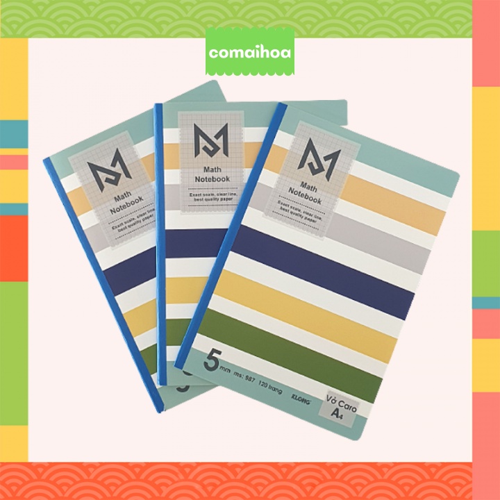 vở may dán gáy caro A4 120 trang Klong MS 987