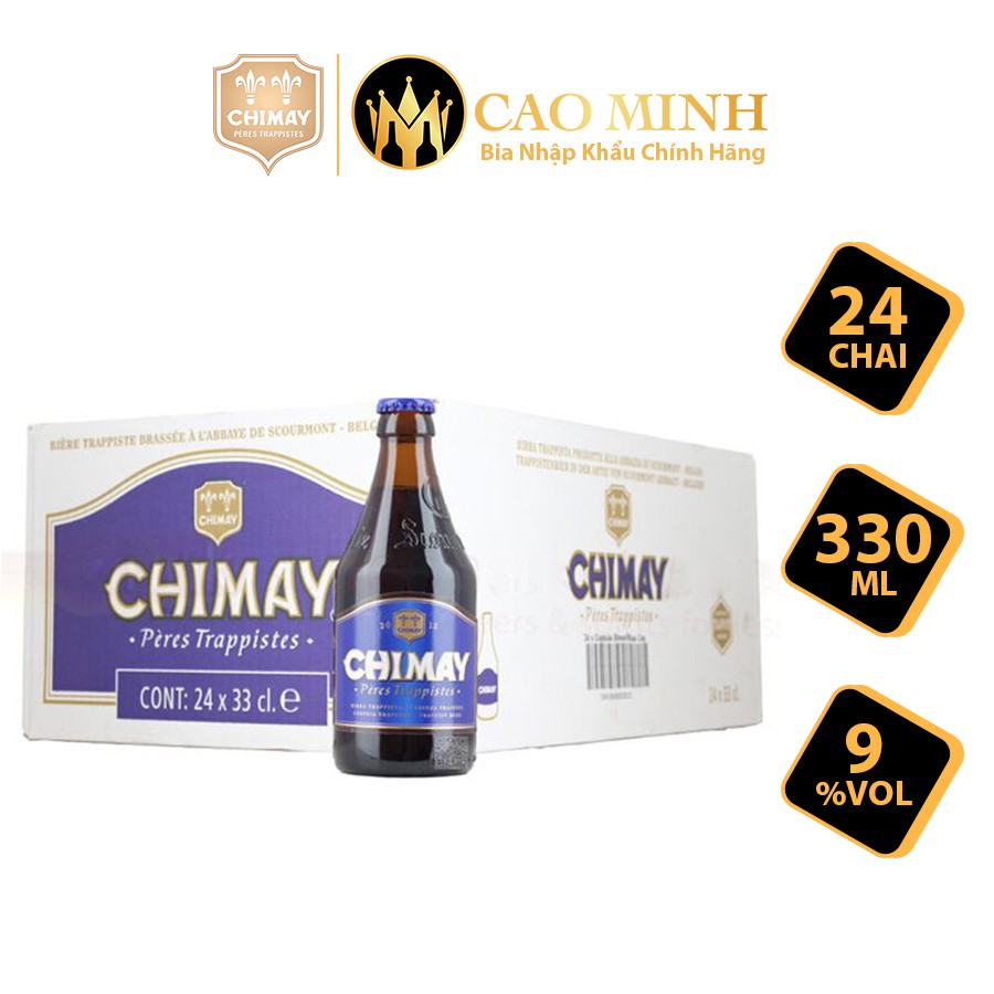 Bia Chimay Xanh 9% Thùng 24 Chai 330ml Nhập Khẩu Bỉ