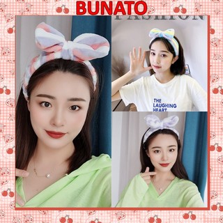 Băng đô Bunato cài tóc trang điểm rửa mặt cầu vồng BD33