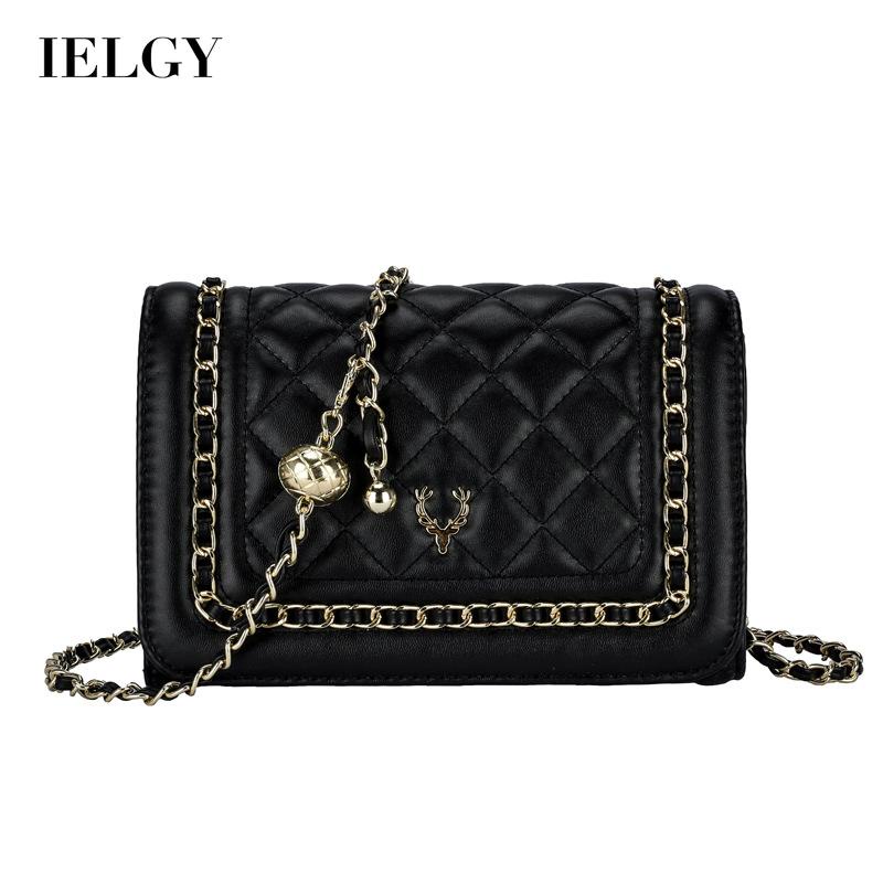 IELGY Túi Đeo Vai Dây Xích Họa Tiết Hình Thoi Thời Trang Cho Nữ