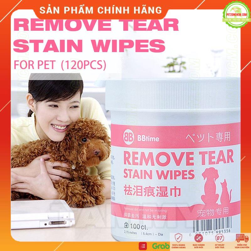 Khăn Ướt Vệ Sinh Mắt cho Chó Mèo Remove Tear 120 miếng