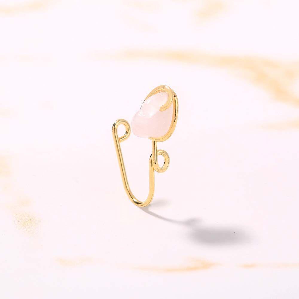 VANES1 Khuyên Mũi Giả Xỏ Một Bên Mũi Màu Sắc Tinh Tế Phong Cách Punk