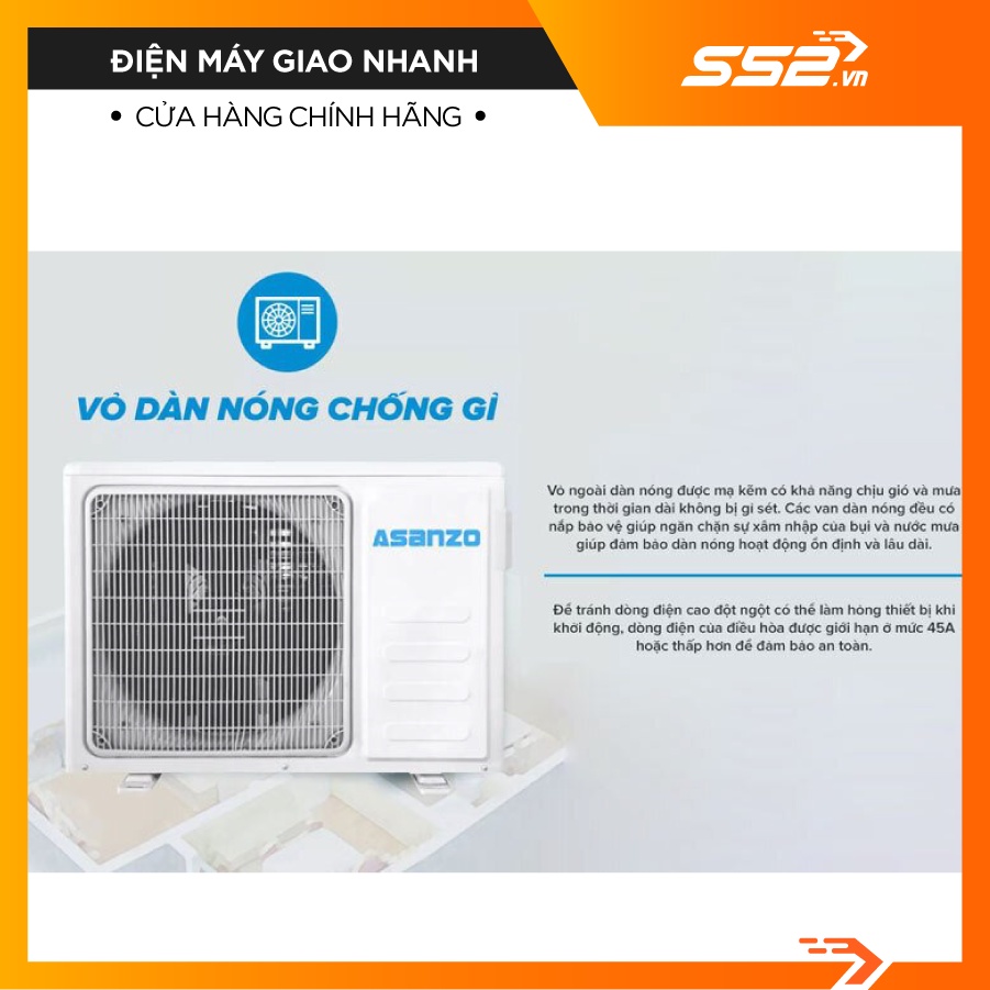 [Miễn Phí Lắp Đặt TP.HCM]Máy lạnh Asanzo Inverter 1.5 HP K12N66 -  Bảo Hành Chính Hãng