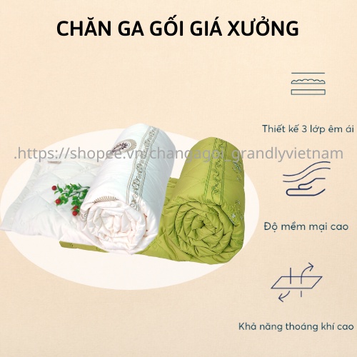 HÀNG TẠI XƯỞNG - CHĂN COTTON GRANDLY CHÍNH HÃNG