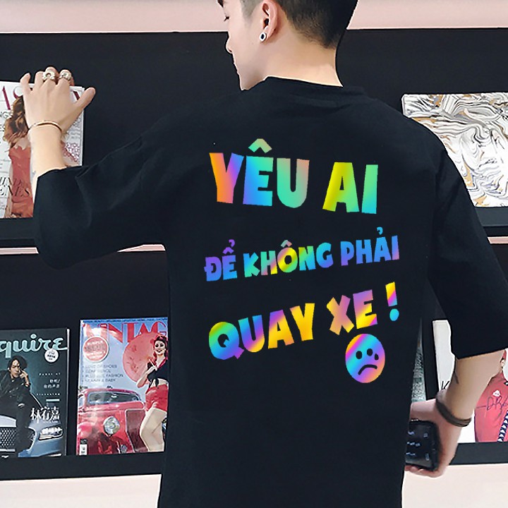 Áo Thun Nam Nữ Phản Quang Bảy Màu Nhiều Mẫu, Cá Tính, Giá Rẻ, Hình In To Đep Tỏa Sáng Thu Hút Ánh Nhìn unisex nam nữ giá
