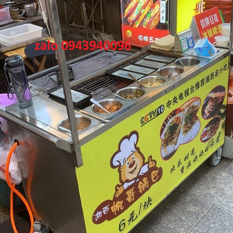 Bếp làm cơm cháy,bếp nướng cơm cháy-8 khuân inox,sử dụng gas-BH 1 năm