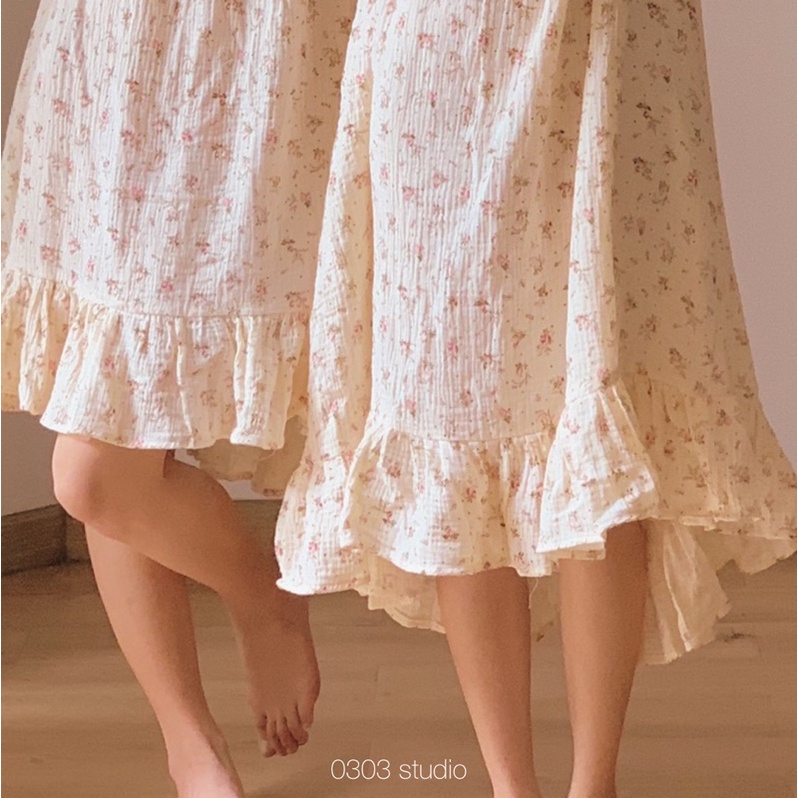 Đầm ngủ 2 dây- phiên bản in hoa - Bồng Bềnh mùa hè ✿ - 0303Studio ✿