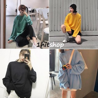 Áo thun cổ tròn dài tay trơn Unisex