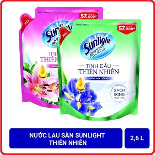 nước lau sàn sunlight hương hoa thiên nhiên chai 1kg/ túi 2.6kg