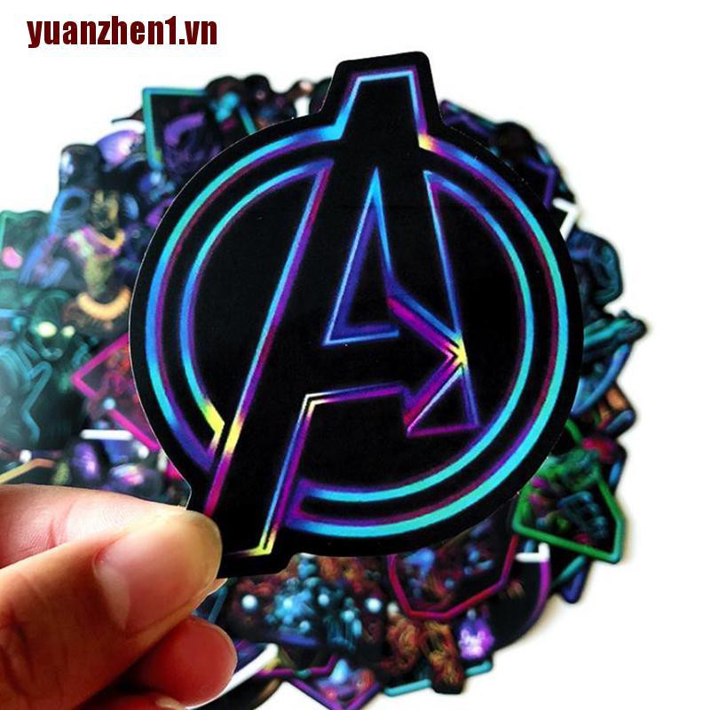 [YUANZHEN1] 100 Miếng Dán Neon Marvel Avengers Siêu Anh Hùng Trang Trí Laptop Ván Trượt Hành Lý Laptop