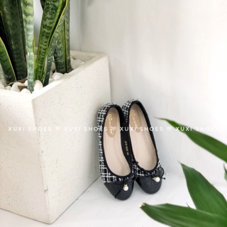 ( ảnh thật ) Giày búp bê đính nơ chane