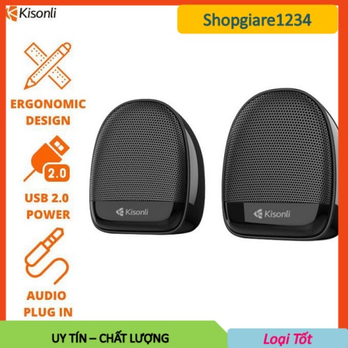 [Mã ELHACE giảm 4% đơn 300K] Loa vi tính 2.0 KISONLI KS -08 cho PC/ Laptop dùng cổng USB và jack 3.5mm