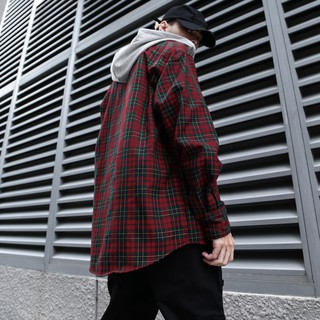 Áo Sơ Mi Hooded Flannel Jacket Màu Đỏ